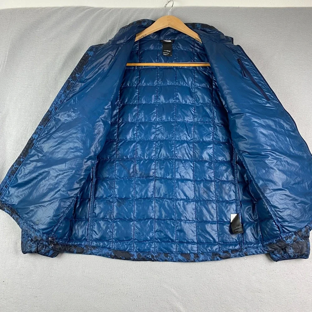 The North Face Mens Thermoball Puffer Jacket Large Blue Camo